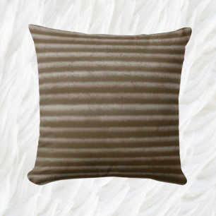 Modern Stripes Brown and White Cushion