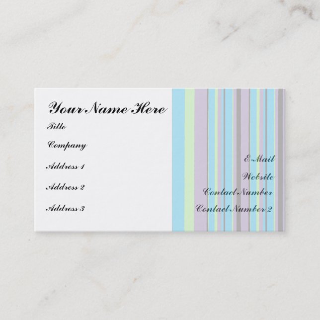 Modern Stripes Business Cards (Front)