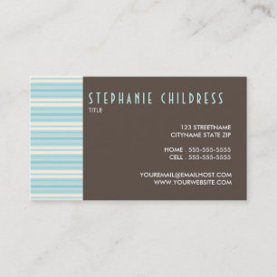 Modern Stripes Contemporary Personal Business Card