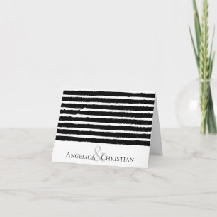 Modern Stripes Couples Personalised Stationery Thank You Card