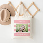 Modern Stripes Editable Color Personalized Photo Tote Bag<br><div class="desc">This lovely design can be customized to your favorite color combinations. Makes a great gift! Find stylish stationery and gifts at our shop: www.berryberrysweet.com.</div>