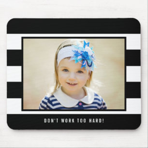 Modern Stripes EDITABLE COLOR Photo Mouse Pad