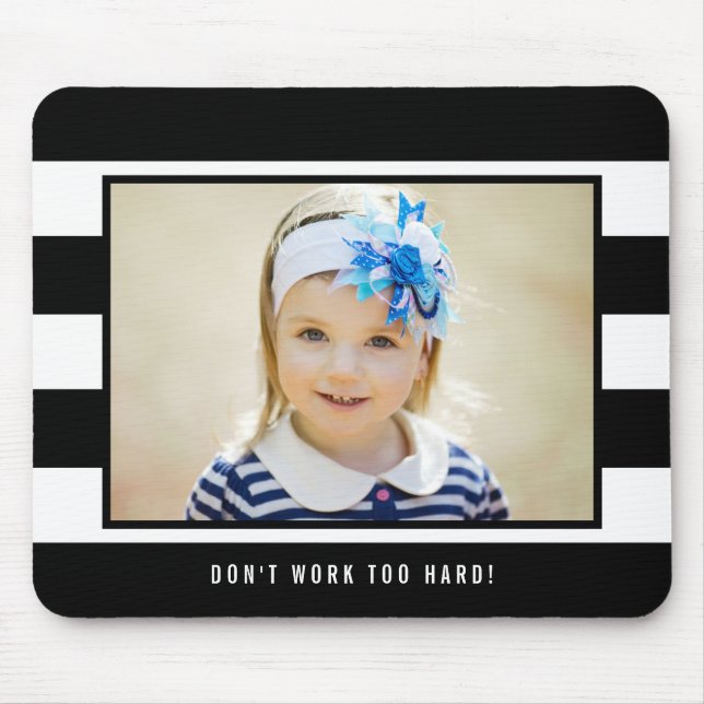 Modern Stripes EDITABLE COLOR Photo Mouse Pad (Front)