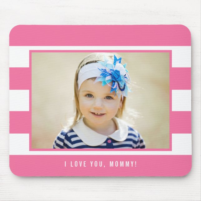 Modern Stripes EDITABLE COLOR Photo Mouse Pad (Front)