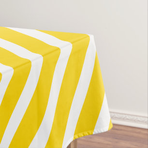 Modern Stripes   Elegant White and Gold Striped  Tablecloth