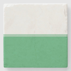 Modern Stripes Emerald Green Custom Stone Coaster