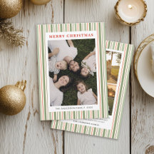 Modern Stripes Family Photo Collage Christmas