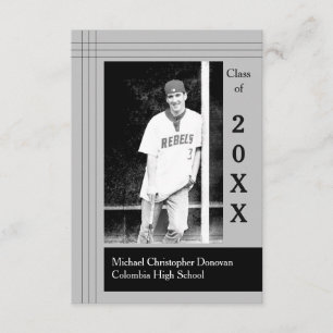 Modern Stripes Grey - 3x5 Graduation Announcement