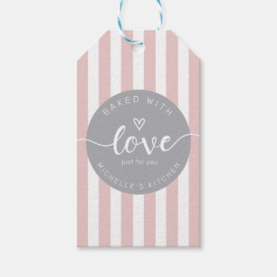 modern stripes home baked goods monogram gift tags