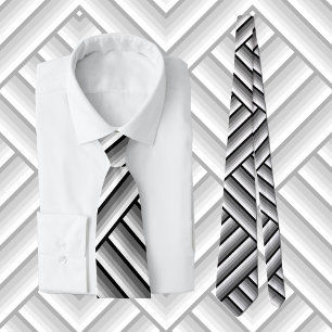 Modern stripes in black, white and grey - cool     tie