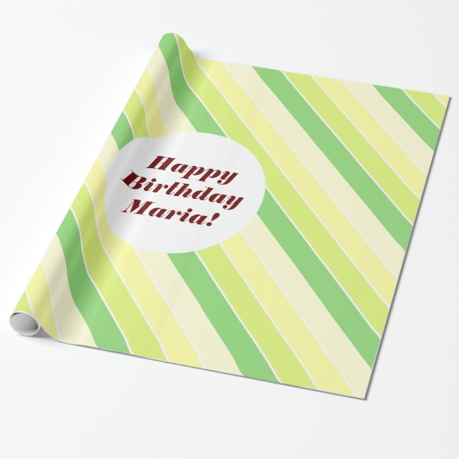 Modern stripes lime green table runner cover wrapping paper (Unrolled)