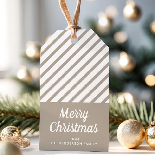 Modern Stripes Merry Christmas Gift Tags (Modern Stripes Merry Christmas Gift Tags)