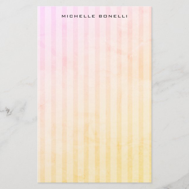 Modern Stripes Minimalist Professional Plain Stationery (Front)