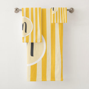 Modern  stripes pattern custom colours monogrammed bath towel set