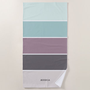 Modern Stripes Pattern Personalised Beach Towel