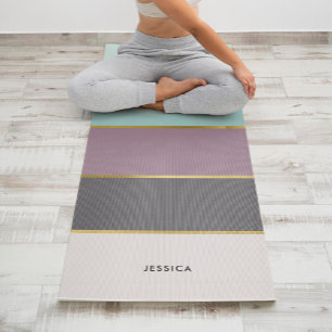 Modern Stripes Pattern Personalised Yoga Mat