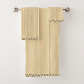 Modern Stripes Peach Gold  Bath Towel Set