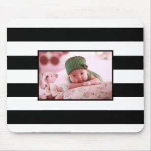 Modern Stripes Personalise customised Photo Mouse Mat