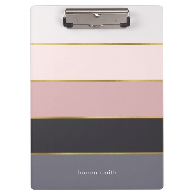 Modern Stripes Personalised Clipboard (Front)