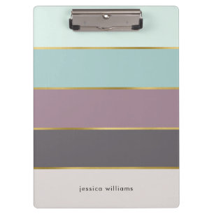 Modern Stripes Personalised Clipboard