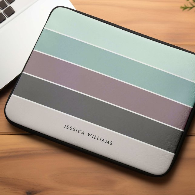 Modern Stripes Personalised  Laptop Sleeve (Creator Uploaded)