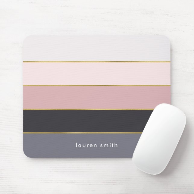 Modern Stripes Personalised Mouse Mat (With Mouse)