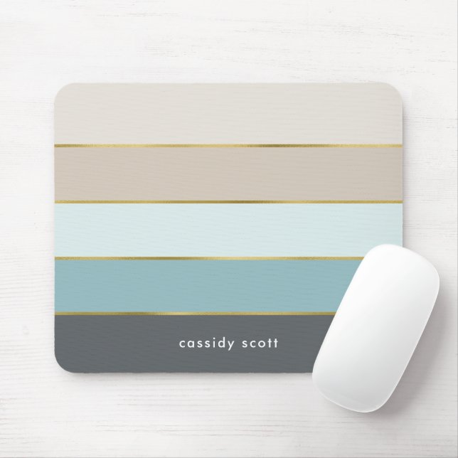 Modern Stripes Personalised Mouse Mat (With Mouse)