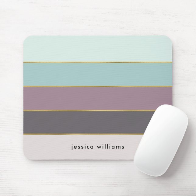 Modern Stripes Personalised Mouse Mat (With Mouse)