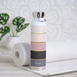 Modern Stripes Personalised Water Bottle<br><div class="desc">Personalise this design with your name or initials.</div>