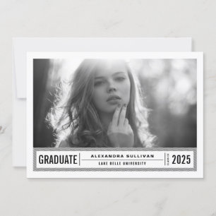 Modern Stripes   Photo Graduation Party Invitation