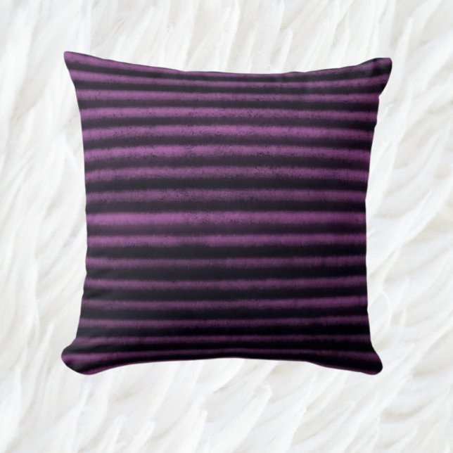 Modern Stripes Pink and Black Cushion (Creator Uploaded)