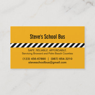 Modern Stripes School Bus Business Card