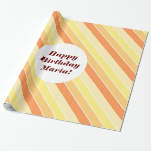 Modern stripes sunshine orange table runner cover wrapping paper