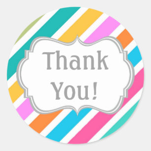 Modern Stripes Thank You Sticker