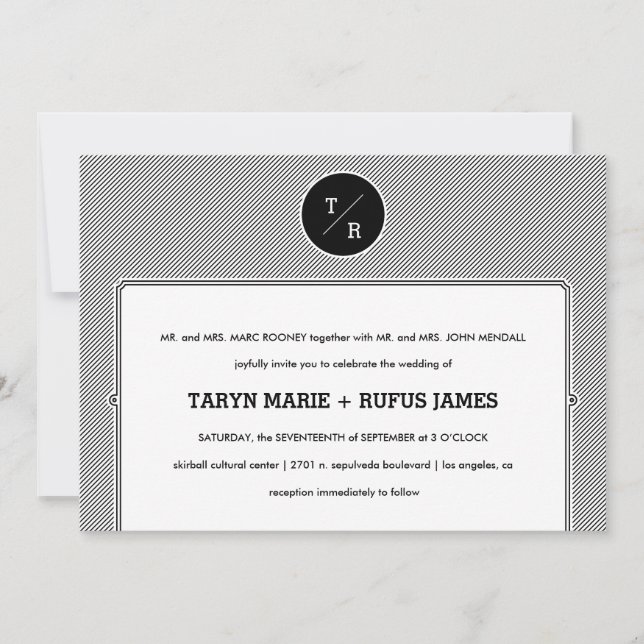 Modern Stripes Wedding Invitation (Front)