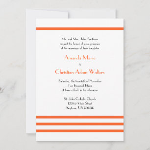 Modern Stripes Wedding Invitations (Orange)