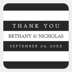 Modern Stripes Wedding Thank You Stickers