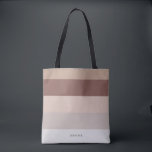 Modern Stripes with Monogram Beige Mauve Tote Bag<br><div class="desc">Colourful trendy striped pattern - featuring harmonious colours in shades beige,  blush and mauve. Personalise with your name or monogram.  If you need it in different colours please click on the contact button under the product description,  I'm happy to help.</div>