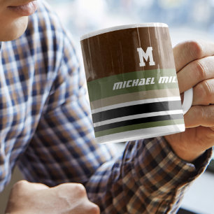 Modern Stripes with Name Stylish Mug