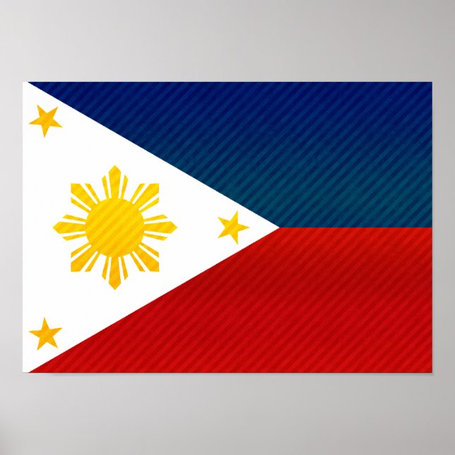 Modern Stripped Filipino flag Poster (Front)