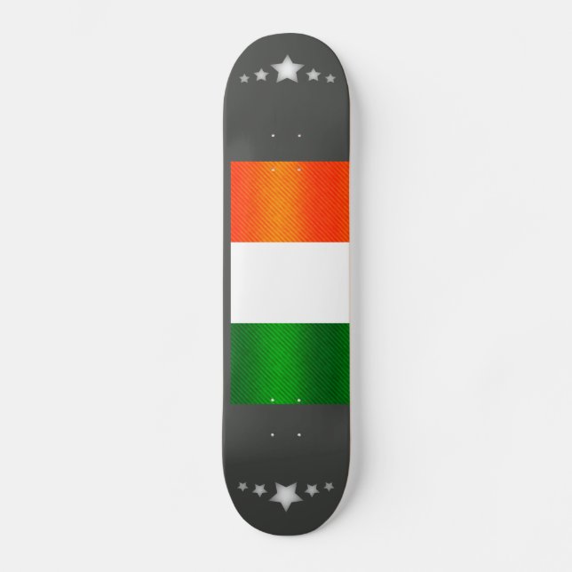 Modern Stripped Irish flag Skateboard (Front)