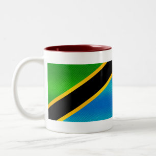 Modern Stripped Tanzanian flag Two-Tone Coffee Mug