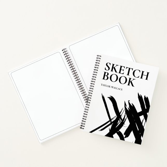 Modern strokes Sketch book black white (Inside)