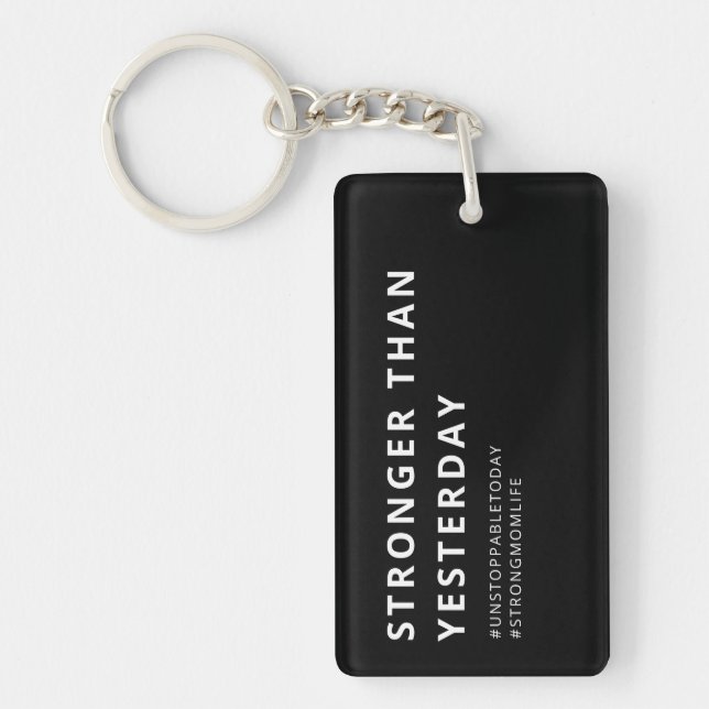 MODERN STRONG MOM LIFE STRONGER THAN YESTERDAY KEY RING (Front)