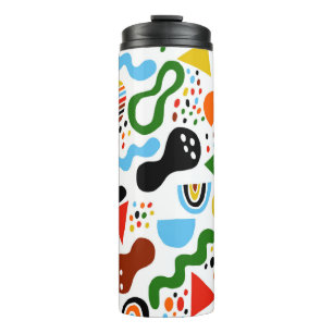 Modern style abstraction with composition made of thermal tumbler
