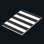 Modern Style Black And White Stripes Notepad<br><div class="desc">Bold black and white graphic stripes decor in horizontal or in vertical fashion are a modern classic graphic design style that always make for a great custom gift for yourself or for someone special on your list, these are sure to make an impression on any festive occasions. Email us using...</div>