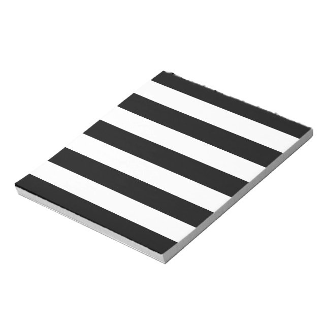 Modern Style Black And White Stripes Notepad (Rotated)