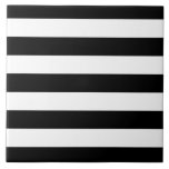 Modern Style Black And White Stripes Tile<br><div class="desc">Bold black and white graphic stripes decor in horizontal or in vertical fashion are a modern classic graphic design style that always make for a great custom gift for yourself or for someone special on your list, these are sure to make an impression on any festive occasions. Email us using...</div>