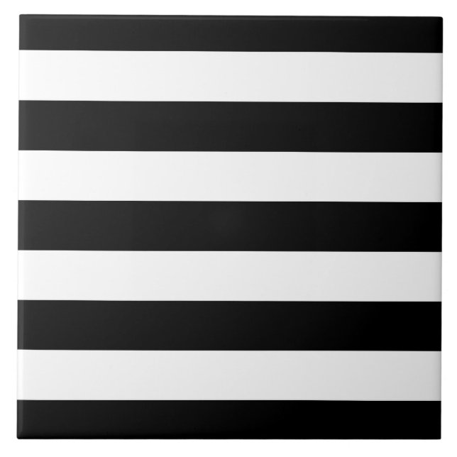 Modern Style Black And White Stripes Tile (Front)