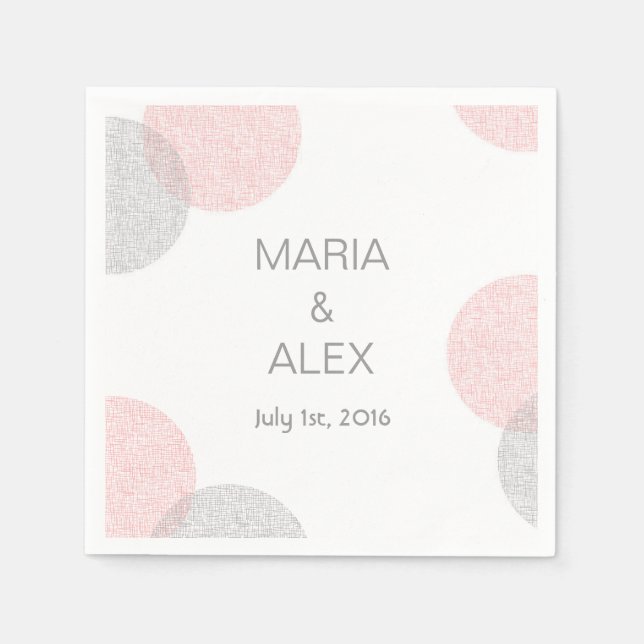 Modern Style Circle Wedding Napkins (Front)